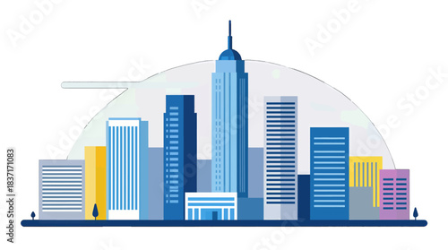 City Skyline Flat Design Illustration