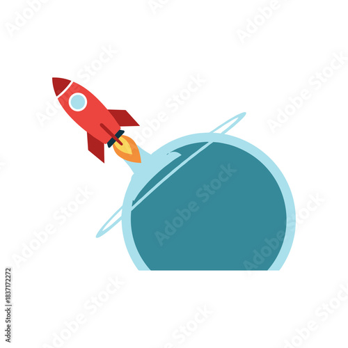 Rocket Launching from Planet Space Exploration and Cosmic Adventure.