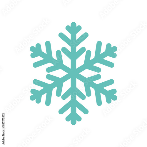 Turquoise Snowflake Illustration Winter Season and Festive Decoration.
