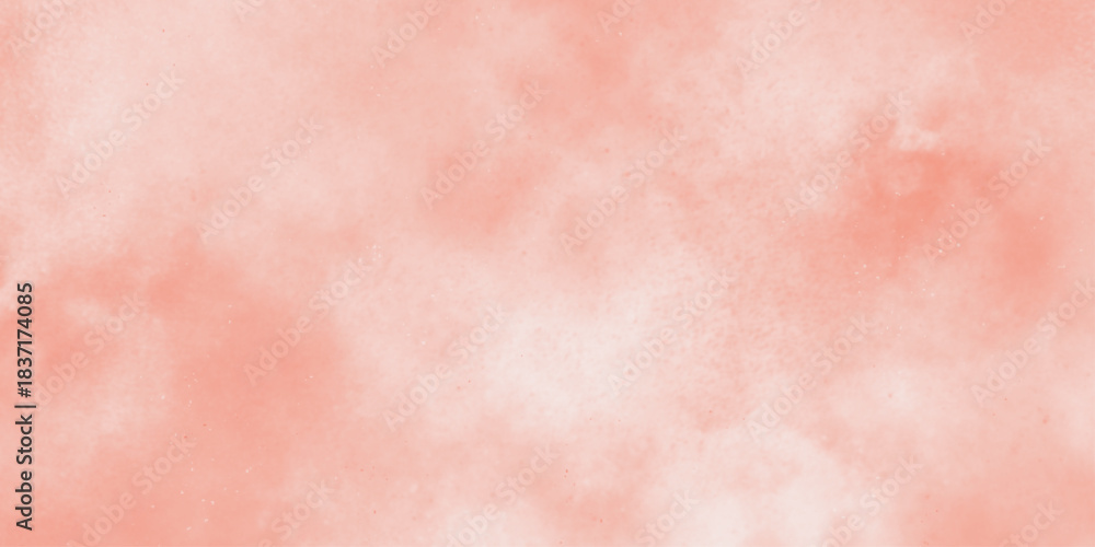 Fototapeta premium Red watercolor stains on white paper paint abstract texture background. Pink watercolor background Abstract living coral color shades watercolor aquarelle painted background . Brush stroked painting .