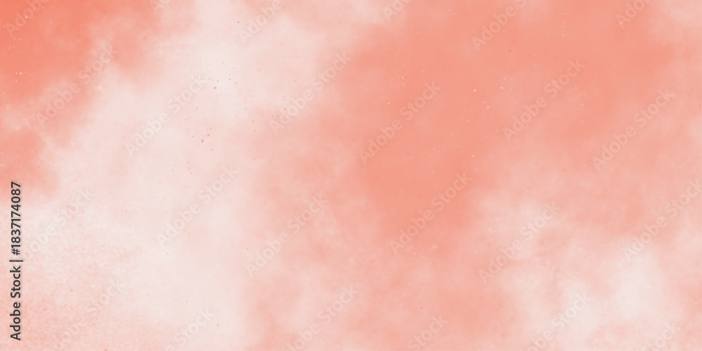 Fototapeta premium Red watercolor stains on white paper paint abstract texture background. Pink watercolor background Abstract living coral color shades watercolor aquarelle painted background . Brush stroked painting .