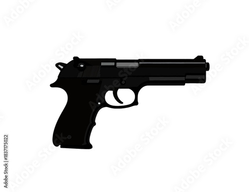 Minimalistic Black Handgun Vector Icon