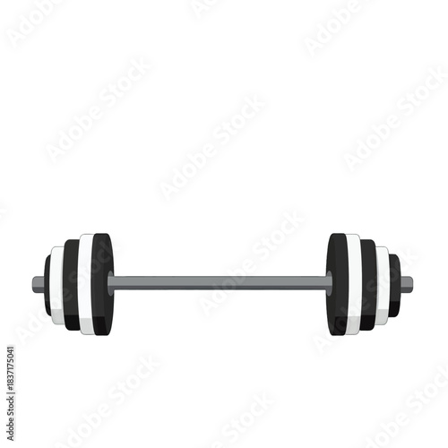 Monochrome Barbell Weightlifting Vector Icon