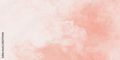 Red watercolor stains on white paper paint abstract texture background. Pink watercolor background Abstract living coral color shades watercolor aquarelle painted background . Brush stroked painting .