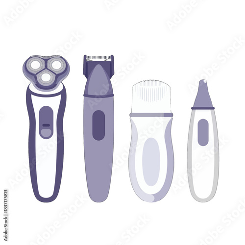 Purple Grooming Kit Vector Illustration Design