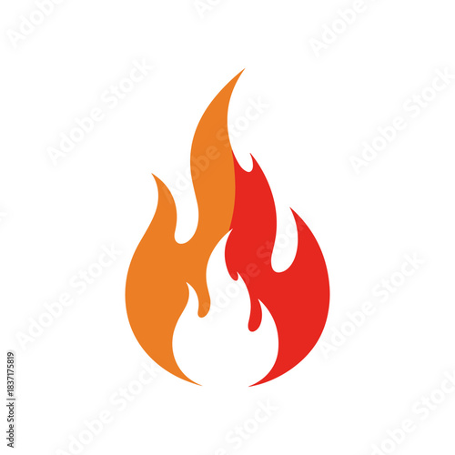 Fiery Flame Illustration Depicting Burning Energy and Intense Heat.