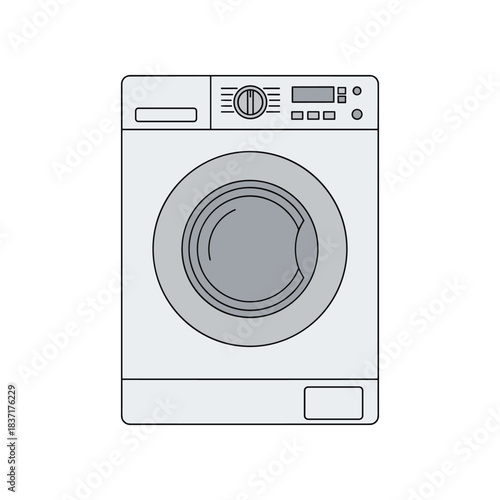 Modern Front Load Washing Machine Appliance Icon.