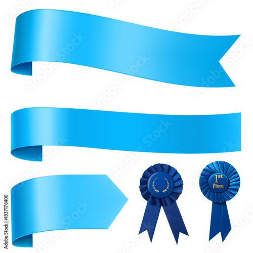 Collection of Ribbons isolated with transparent background 