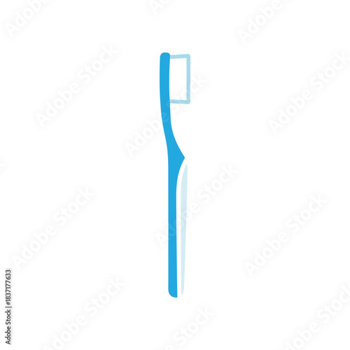 A blue and white toothbrush isolated on a white background.