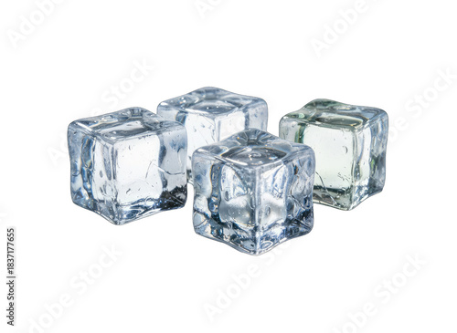 Ice Cubes on White Background