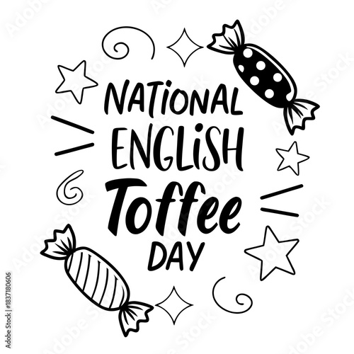 NATIONAL ENGLISH TOFFEE DAY vector illustration 