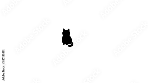 Chubby Cat Silhouette – Cute Fat Cat Vector Illustration