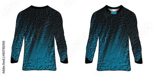 T-shirt mockup with abstract stripe lines grunge sport jersey design for football, soccer, racing, esports, running, in black blue color