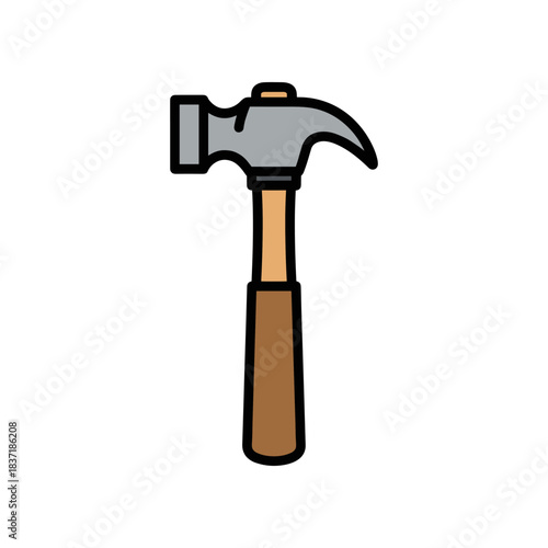 A simple illustration of a claw hammer tool 1.
