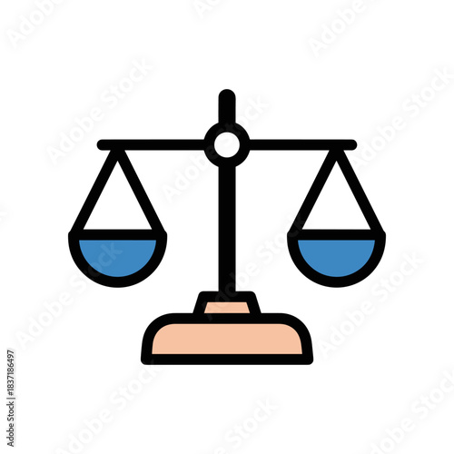 Balance scale symbol of justice and fairness in law and court.