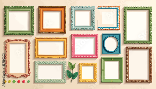 Whimsical wall art Colorful, decorative picture frame assortment