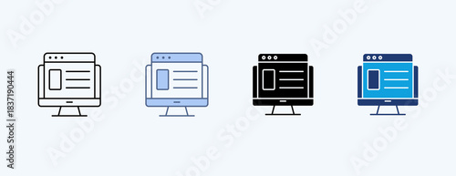 Website Multiple Icon Illustration Vector