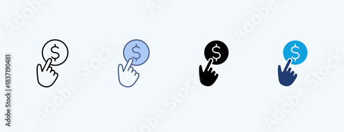 Pay Per Click Multiple Icon Illustration Vector
