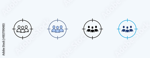 Target Audience Multiple Icon Illustration Vector