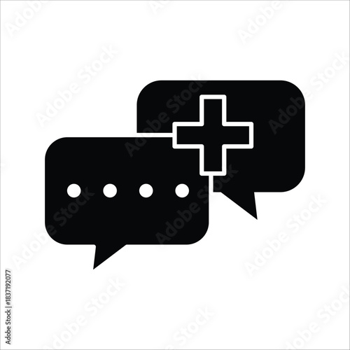 Minimalist design representing online chat functions, including message exchange and the initiation of new conversations or additions