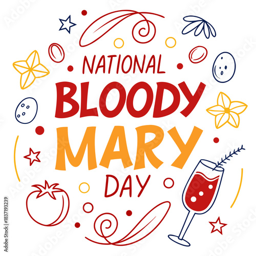 NATIONAL BLOODY MARY DAY vector illustration 