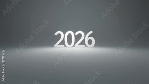 Minimal White Modern Happy New Year 2026 Typography Intro