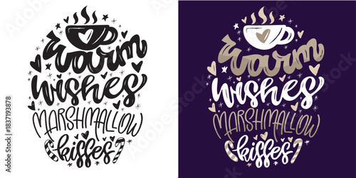 Hello 2026. Merry Christmas and Happy New 2026 Year - cute hand drawn doodle lettering postcard.  Holly Jolly, Tis the season.