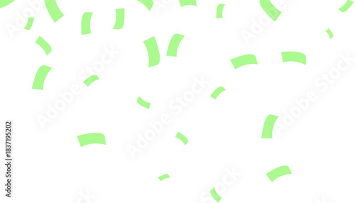 Bright green confetti falling down png, vibrant abstract background