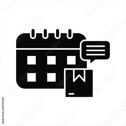 Scheduled package delivery and logistics management icon, illustrating an efficient system for tracking orders, planning shipments, and managing customer communication regarding upcoming arrivals