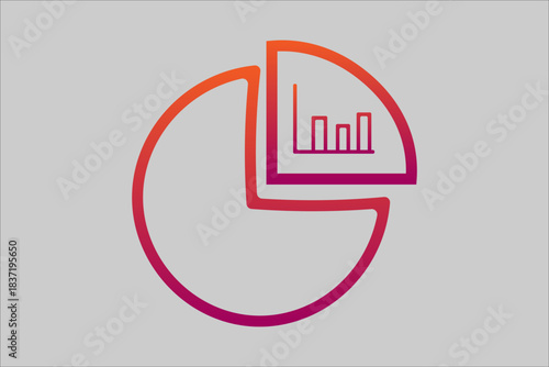 The image features an illustration of a pie chart with a prominent section separated from the main body, set against a solid gray background.