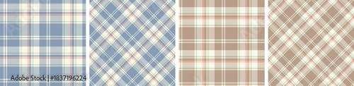 plaid and tartan pattern set.checkered fabric texture background.