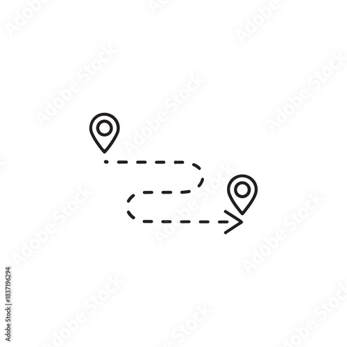 Shipping Route or Tracking Line Icon
