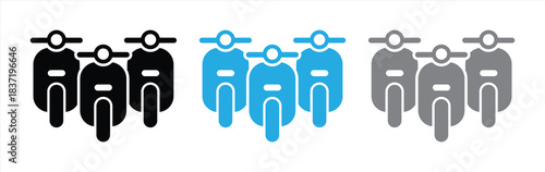 Motorcycle Scooter Icon Set