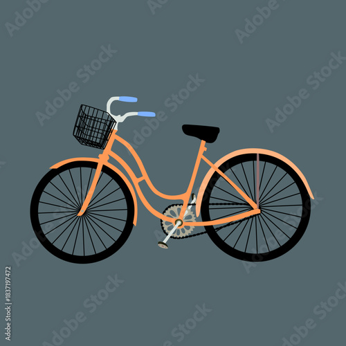 Bicycle illustration in dark grey background