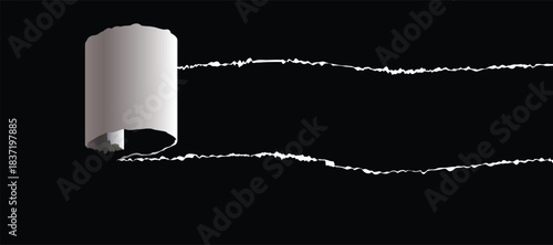 Black seamless pattern black torn paper with black frame for text and design. Tagging and advertising, concept, Vector illustration.