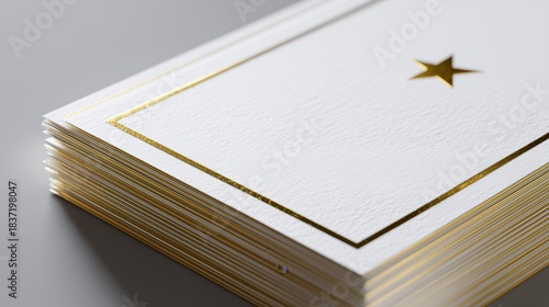 Elegant White and Gold Luxury Invitation Card Stack