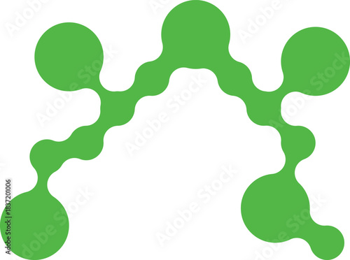 Green Abstract Organic Shape With Connected Circles Keywords: abstract, organic shape, green