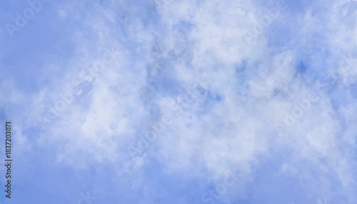 Light blue and white soft cloud or smoke texture background for designs. Abstract pale sky blue and white watercolor texture backdrop.