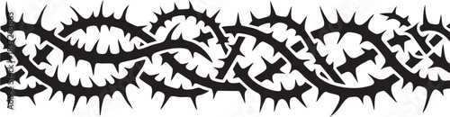 Crown of thorns, seamless pattern of plants with spikes. The symbol of the torment of Jesus Christ, the symbol of suffering and crucifixion. Crown of thorns, seamless pattern for t-shirt, typography