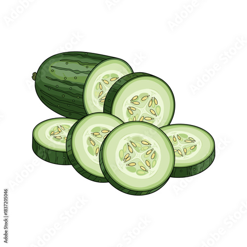 cucumbers vector illustration on white background