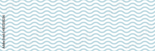 Seamless Wave Pattern, Hand drawn water sea vector background. Wavy beach print, curly grunge paint lines, watercolor stripes