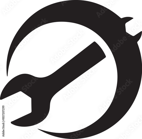 Wrench and Gear Icon spanner tool