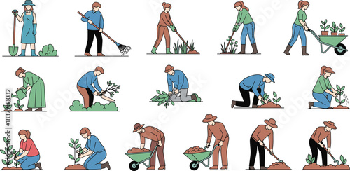 Mega Vector Collection of Thirty-Six Outline Icons for Hot and Cold Coffee and Tea Drinks, Including Mugs, Takeaway Cups, and Frappuccinos, Ideal for Cafe Menu Design