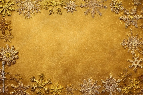 orthodox new year golden snowflakes elegant framing clean center area
