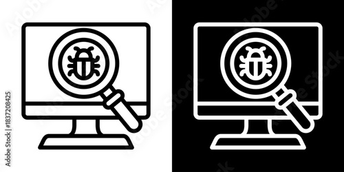 Debugging Icon Of Line Black And White Style Vector Illustration
