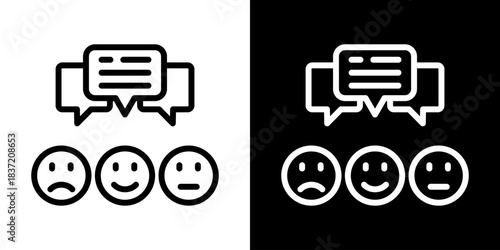 Feedback Icon Of Line Black And White Style Vector Illustration
