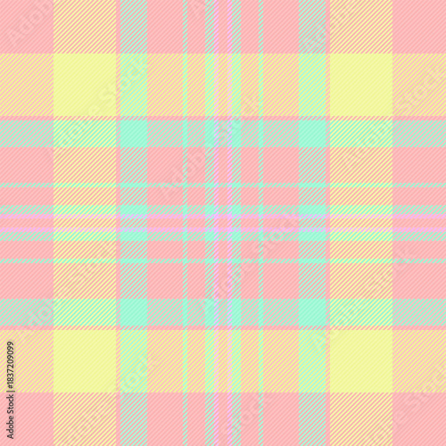 Tailor check plaid seamless, site tartan background texture. 70s vector fabric textile pattern in light and lime colors.