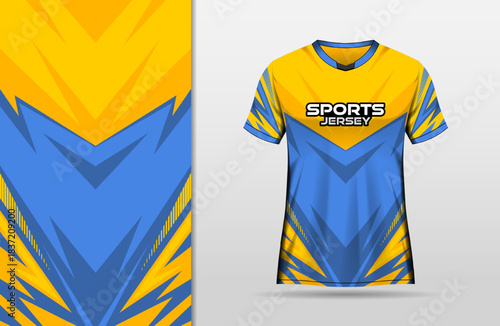 Soccer jersey design with blue and yellow color