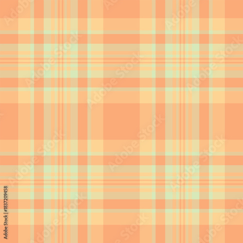Satin tartan pattern texture, cozy fabric check seamless. Variety background textile vector plaid in orange and amber colors.