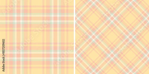 Seamless textile plaid of vector fabric background with a texture pattern tartan check. Set in summer colors. Modern carpets for stylish living rooms.
